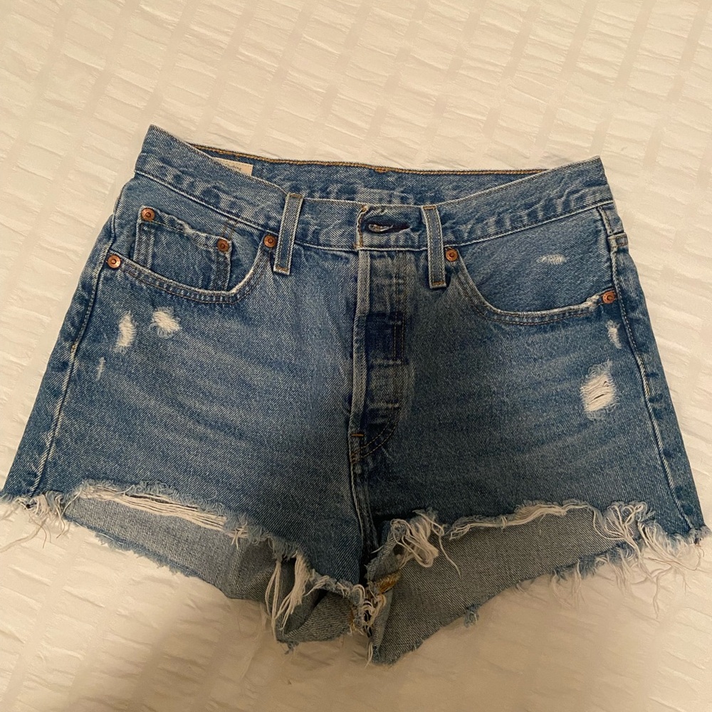 Levi's 501 Jean Shorts Distressed Cut-Off